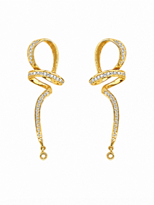 Brinco Ouro 18k com Diamantes Arabesco