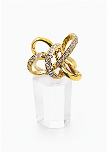 Anel Ouro 18k com Diamantes Arabesco