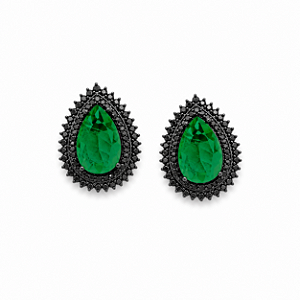BR PRATA RH NEGRO GOTA 10X14MM MORGANITA
