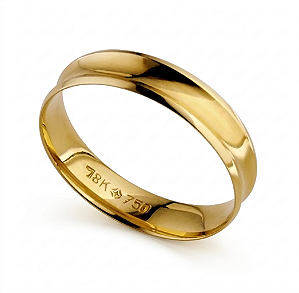 Aliança de Ouro Amarelo 18k Levemente Anatômica