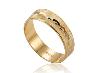 Aliança ouro 18k trabalhada