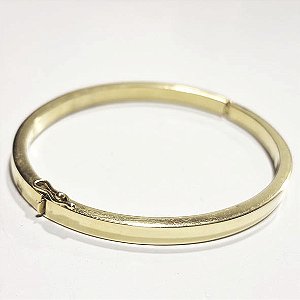 Pulseira ouro 18k bracelete liso largo