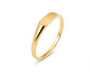 Anel ouro 18k chapa oval