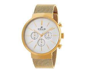 Relógio Oslo Masculino Dourado Cronógrafo OMGSSCVD0001