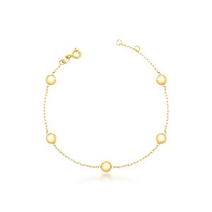 Pulseira Infantil de Bolinhas em Ouro 18K