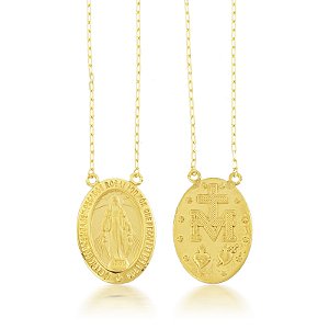 Escapulário Medalha Milagrosa em Ouro 18k