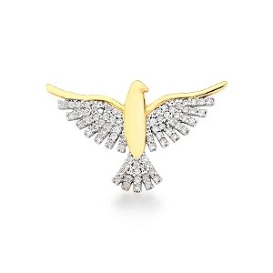 Pingente Espírito Santo em Ouro 18k com 72 Zircônias