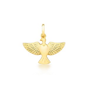 Pingente Espírito Santo em Ouro 18k com Detalhe Diamantado