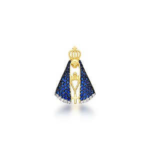 Pingente Nossa Senhora Aparecida com Terço em Ouro 18k