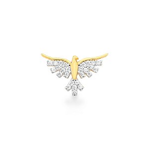 Pingente Espírito Santo em Ouro 18k com 72 Zircônias