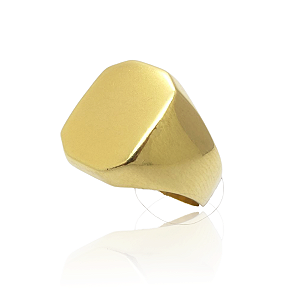 Anel ouro 18k abaulado fosco largo