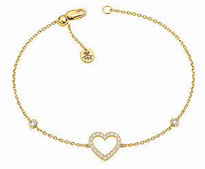 Pulseira Coração Cravejado com Zircônias