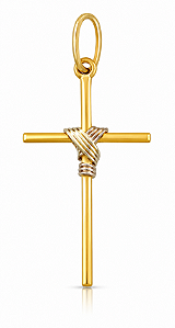 Pingente Cruz com Nó | Joia Religiosa Elegante e Delicada