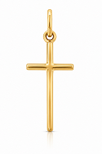 Pingente Cruz Lisa | Joia Religiosa Minimalista e Elegante