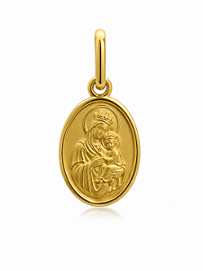 Pingente Medalha Nossa Senhora com Menino Jesus em Ouro