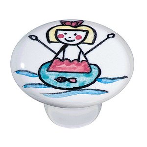 Puxador Cerâmica IL 7045 - Menina Nadando - 37MM