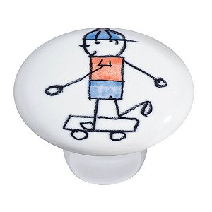Puxador Cerâmica IL 7046 - Menino Skate - 37MM