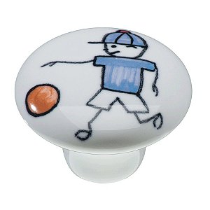 Puxador Cerâmica IL 7054 - Menino Futebol - 37MM
