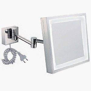 Espelho com Luz - Quadrado - EF- 9 - E6505 -  Cromado