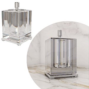 Porta Cotonete - Cristal com Latão