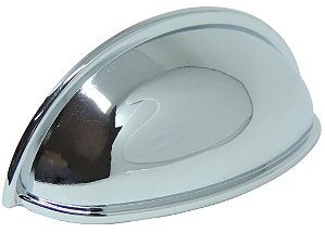 Puxador Concha Vivaro 220 - Cromado - 76MM