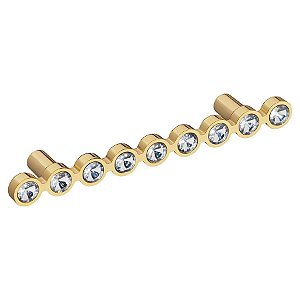 Puxador Cristal - IL 4415 - Dourado - 64MM