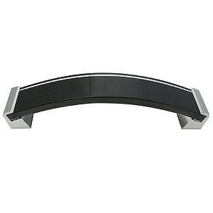 Puxador Cristal - IL 4514 - Cromado - Preto - 256MM