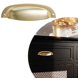 Puxador Concha Vivaro 222 - Dourado Fosco - 96MM