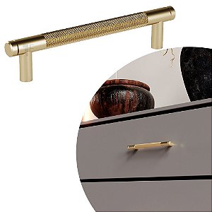 Puxador Zigrinato IL 1580 - Dourado- 224MM
