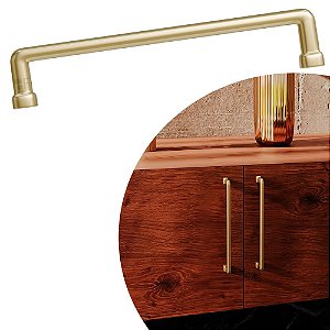 Puxador Norbello IL 1740 - Dourado Fosco - 288MM