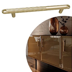 Puxador Laces IL 1790 - Dourado Fosco - 96MM