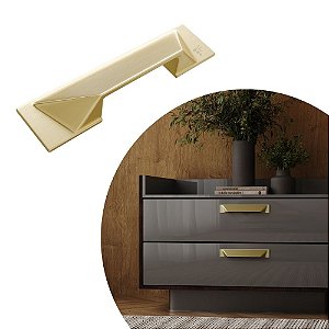 Puxador Concha Vivaro 224 - Dourado Fosco - 64MM