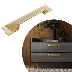 Puxador Concha Vivaro 224 - Dourado Fosco - 96MM