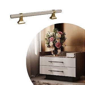 Puxador Zigrinato IL 1820 - Bronze/Champagne - 128MM