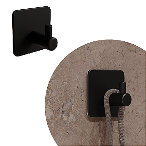 Cabide - Delia - Inox Black - Auto Colante - 45x45mm
