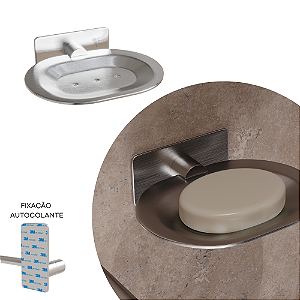 Porta Sabonete - Delia - Inox - Auto Colante