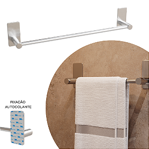 Porta Toalha - 45 cm - Delia - Inox - Auto Colante