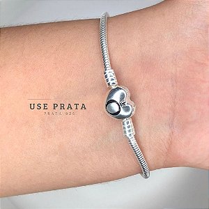 Pulseira Life Fecho Coração Liso - 17 cm