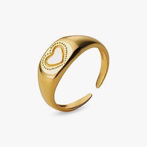 Anel Little Finger Amor Regulável Banhado a Ouro 18k