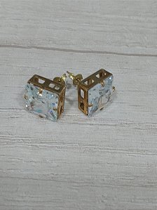 Brinco quadrado zircônia 12mm