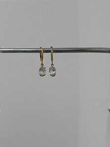 Argola zircônia oval 6x8