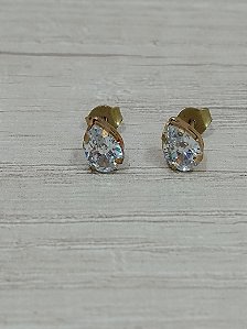 Brinco zircônia gota 5x7
