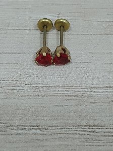 Brinco tarraxa baby coração vermelho