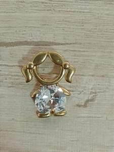 Pingente menina zircônia