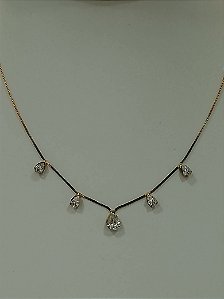 Choker gotas em zircônia