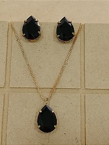 Conjunto  gota 10x14 em vidro lapidado