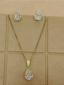 Conjunto gota 7x10 em zirconia