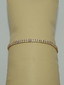 Pulseira corrente zircônia dupla 2mm no bruto