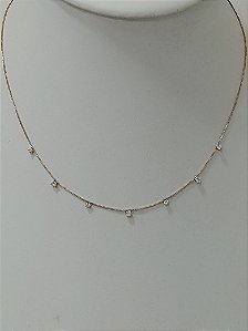 Choker corrente veneziana com pontos de luz