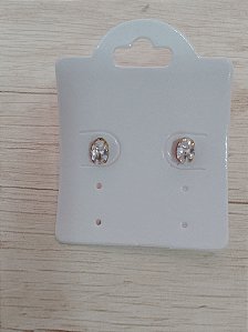 Brinco zircônia oval 4x6mm